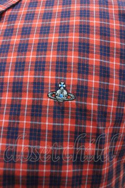 ヴィヴィアンウエストウッド MAN 中古 / オーブ刺繍チェック半袖シャツ