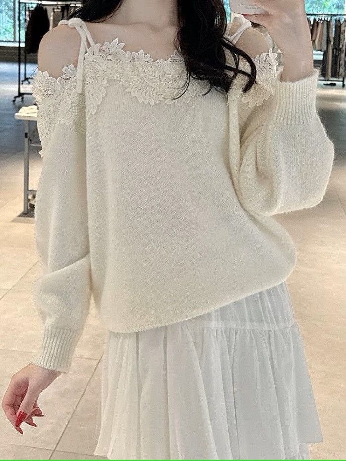 スナイデル同型 レーストリミングオフショルプルオーバー,レディース