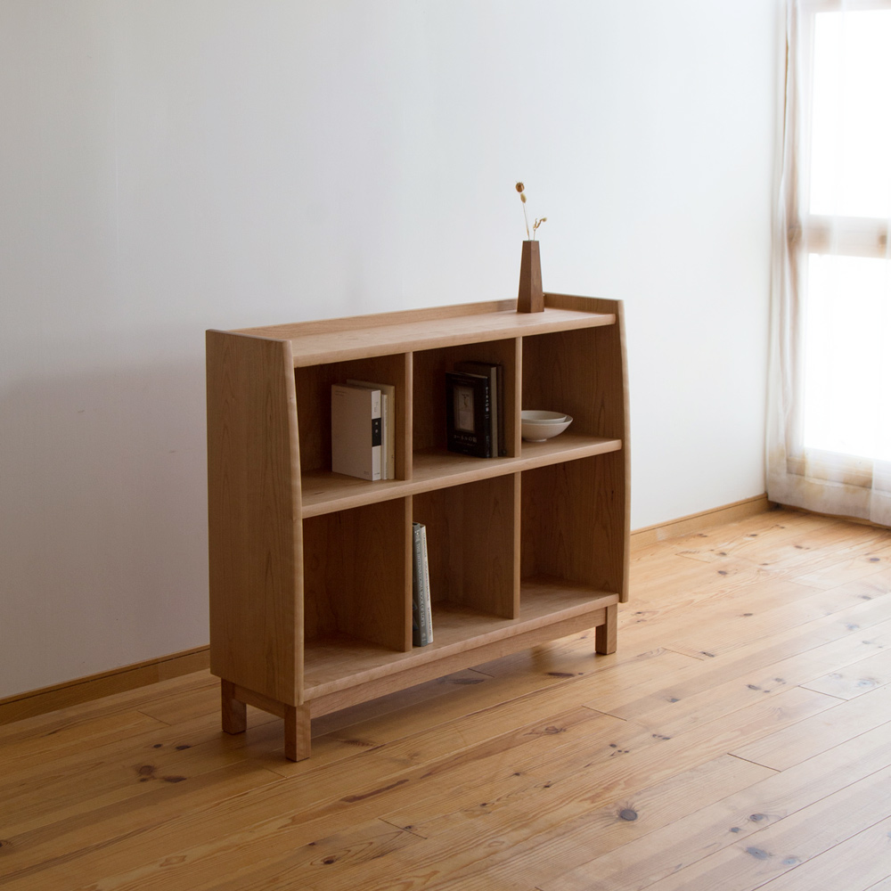 オーダー家具・C-449 ブラックチェリーの絵本棚 長野県の家具工房クラポ