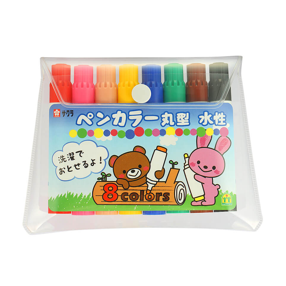 ペンカラー丸型幼児用8色｜サインペン｜水性マーカー｜絵画用品