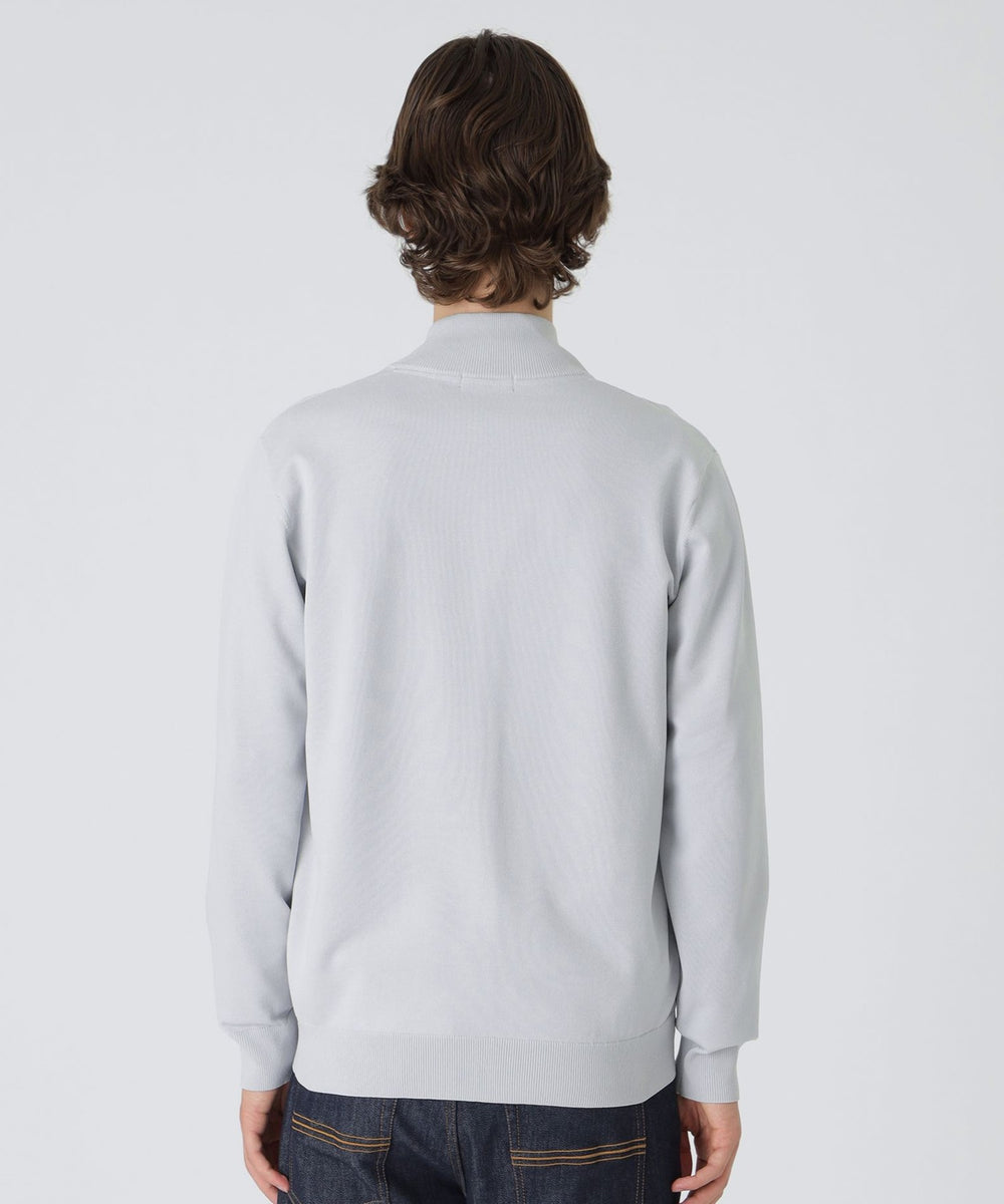 コンフィーシャドーチェックスタンドネックカーディガン（ニットウェア