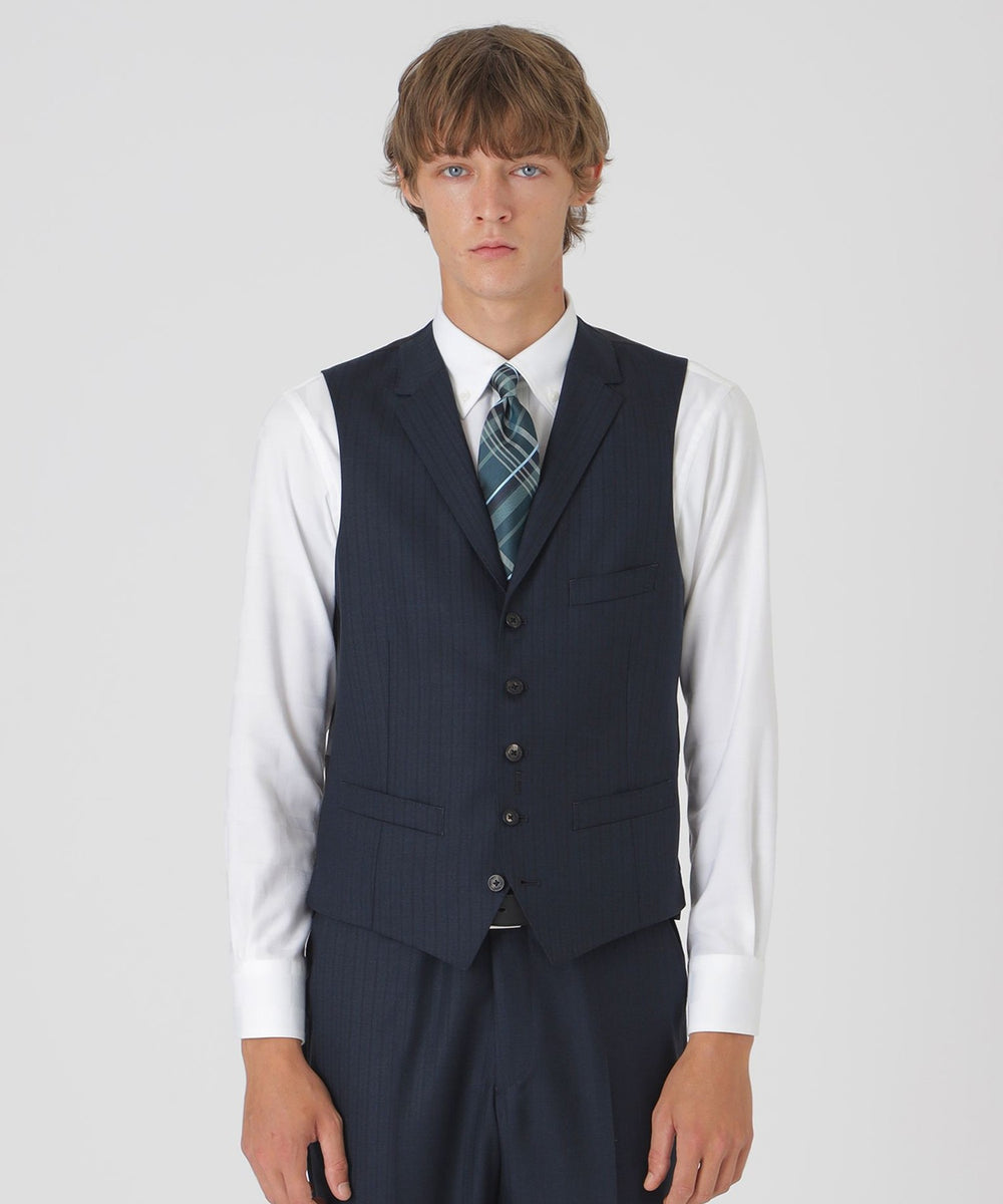 MIYUKIプルシャンブルーシャドーストライプスリーピーススーツ（スーツ