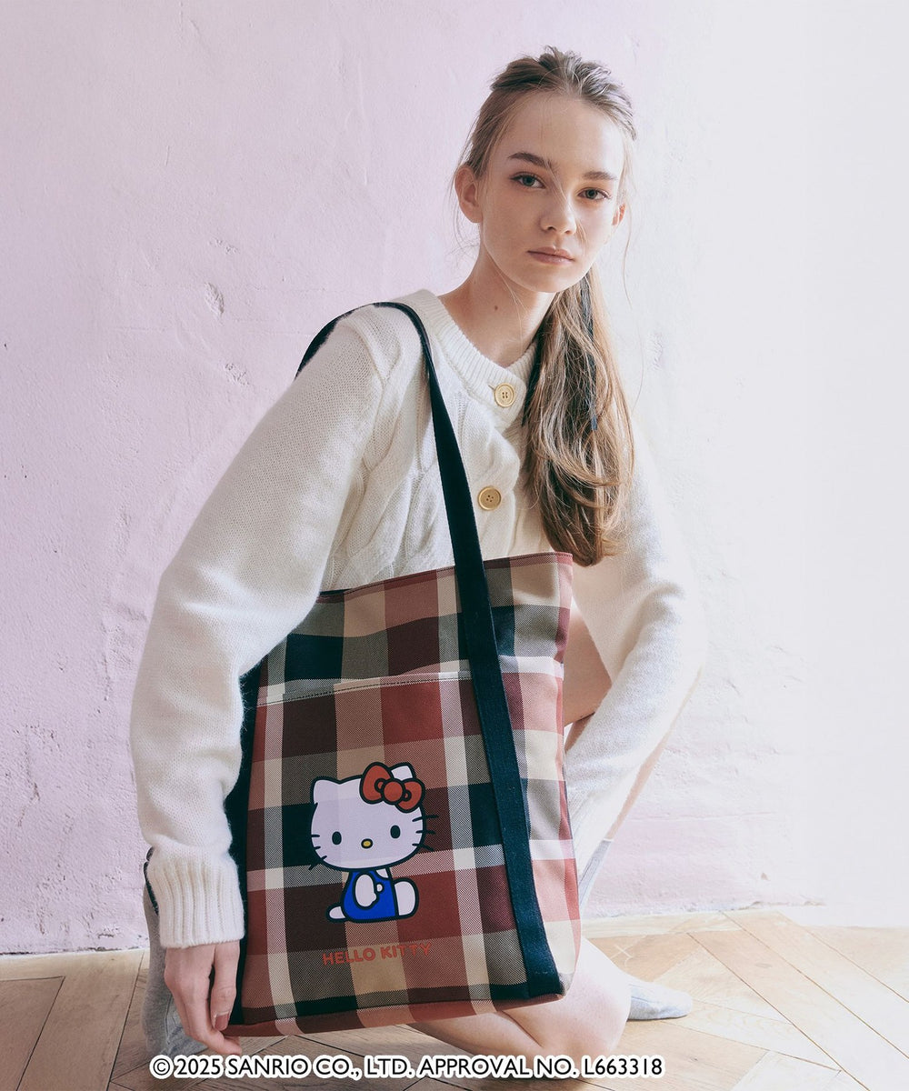 ハローキティコラボ】クレストブリッジチェックビッグトート（バッグ