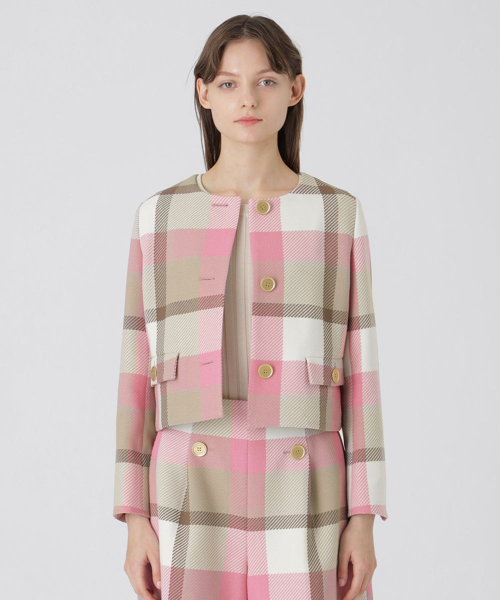 一部店舗限定】クレストブリッジチェックツィードジャケット