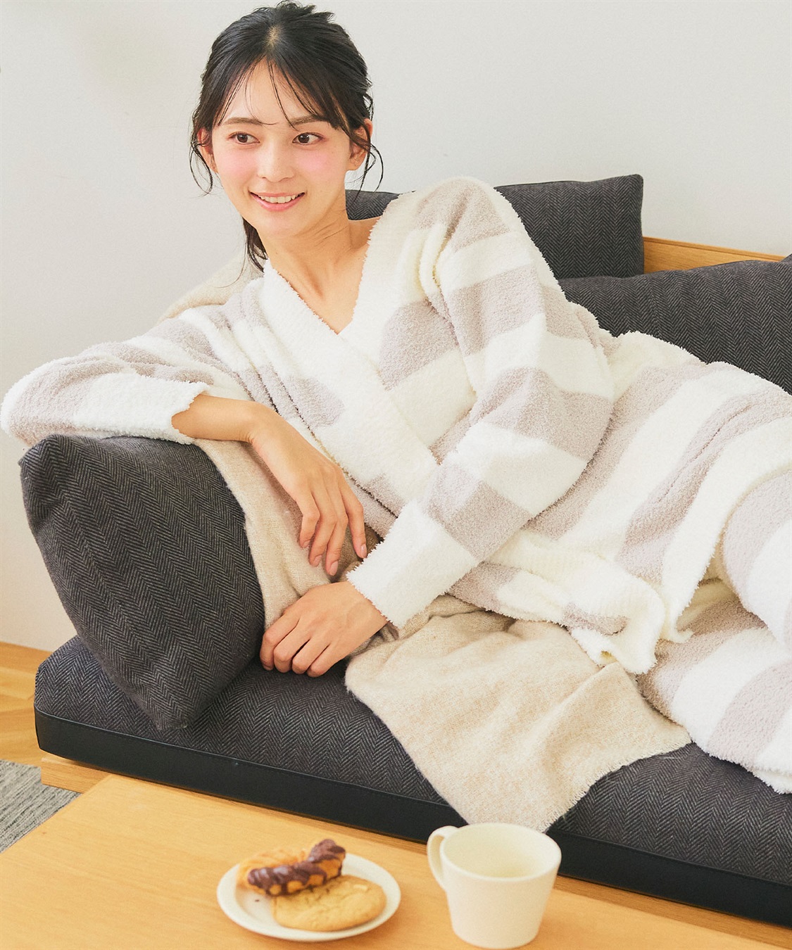 LAFUKU/ラフク】もちふわマシュマロニットVネックカーディガン/ルーム