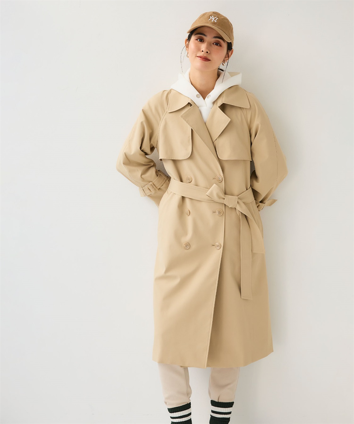 撥水》アクティかる ストレッチツイルトレンチコート【CF/クロス