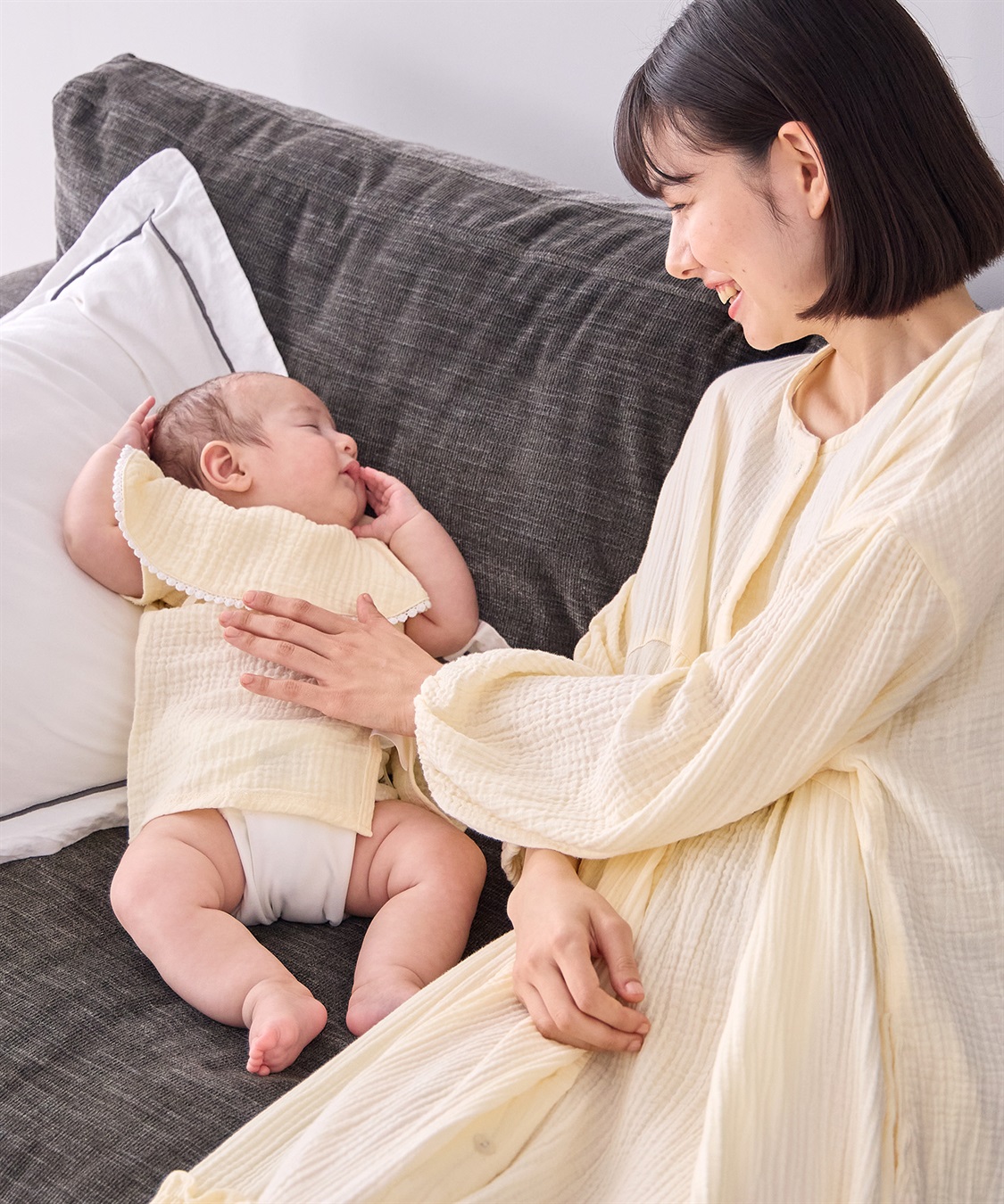 親子ペア可】綿100％ ダブルガーゼベビースタイ Rosemadame｜クロス