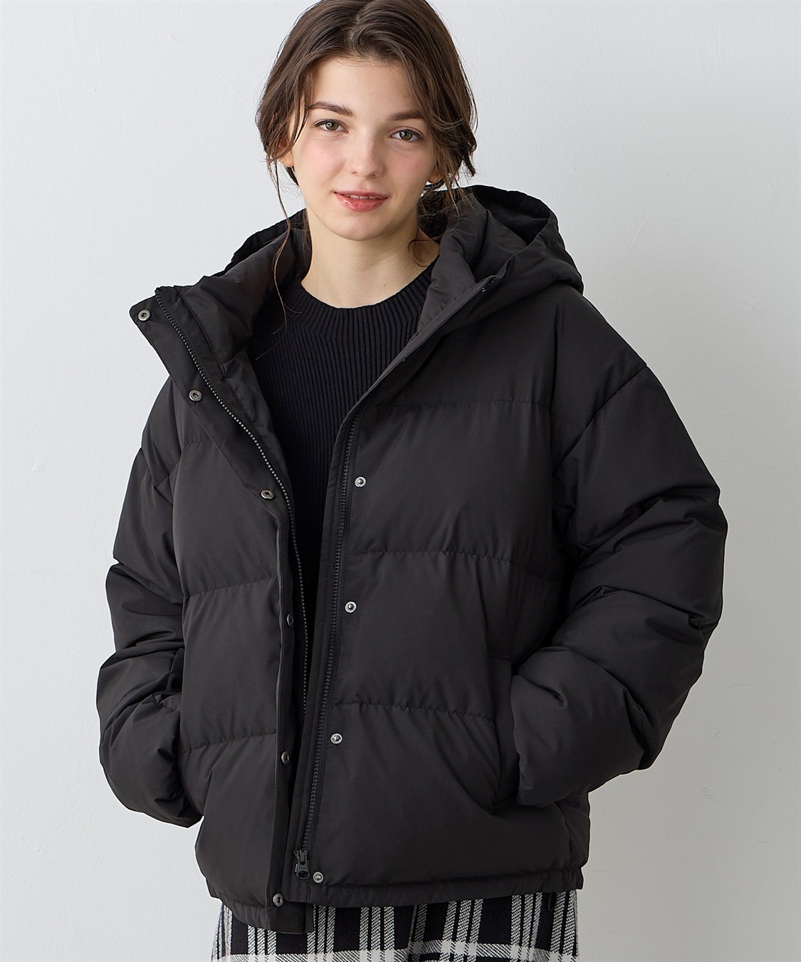 マットタフタダウンショートママコート＆ケープセット(マタニティ&授乳