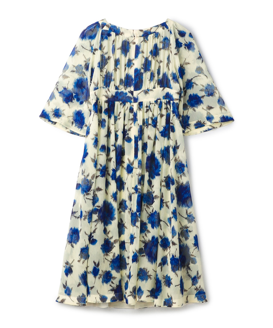 ロース柄プリントギャザーワンピース 49AV JUNKO SHIMADA｜クロス