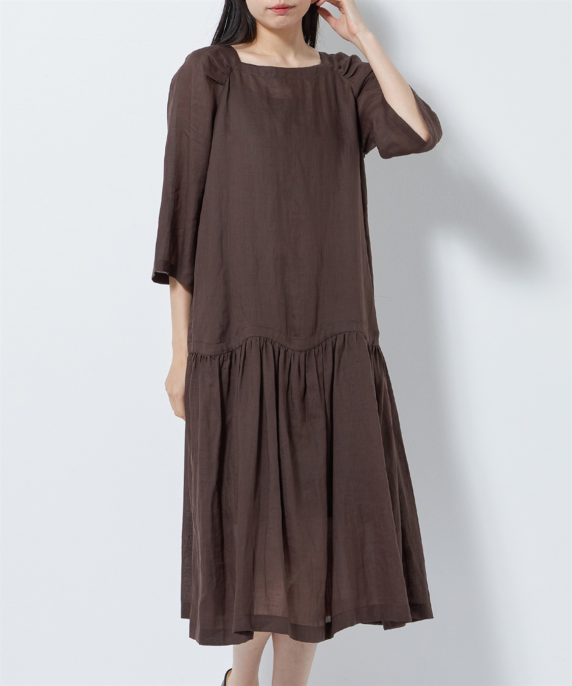 ラミーギャザーデザインワンピース 49AV JUNKO SHIMADA｜クロスプラス