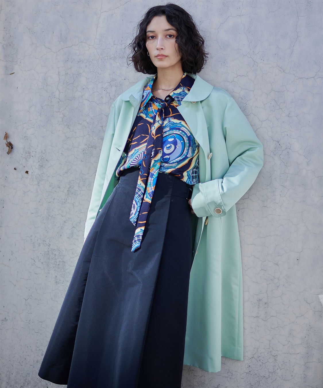 TIME SALE】丸衿ステンカラーコート 49AV JUNKO SHIMADA｜クロスプラス