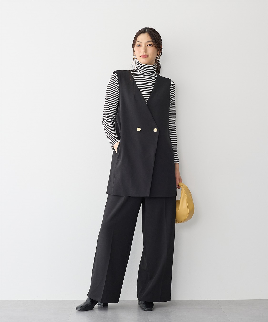 anyfee/プラスサイズ】ニットジョーゼットジレ anyfee｜クロスプラス