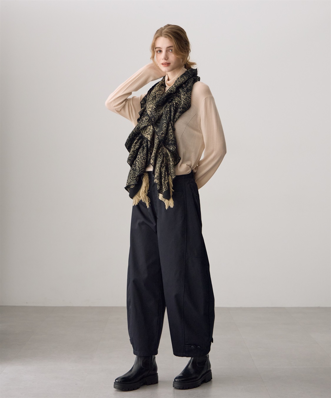 レース柄ギャザーストール ATSURO TAYAMA｜クロスプラス公式通販サイト