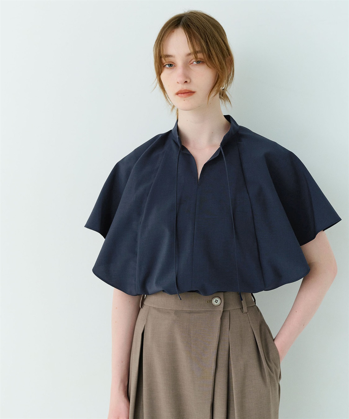 ウォッシャブルラッフルブラウス【CLEAN MOTION】 N.O.R.C｜クロス