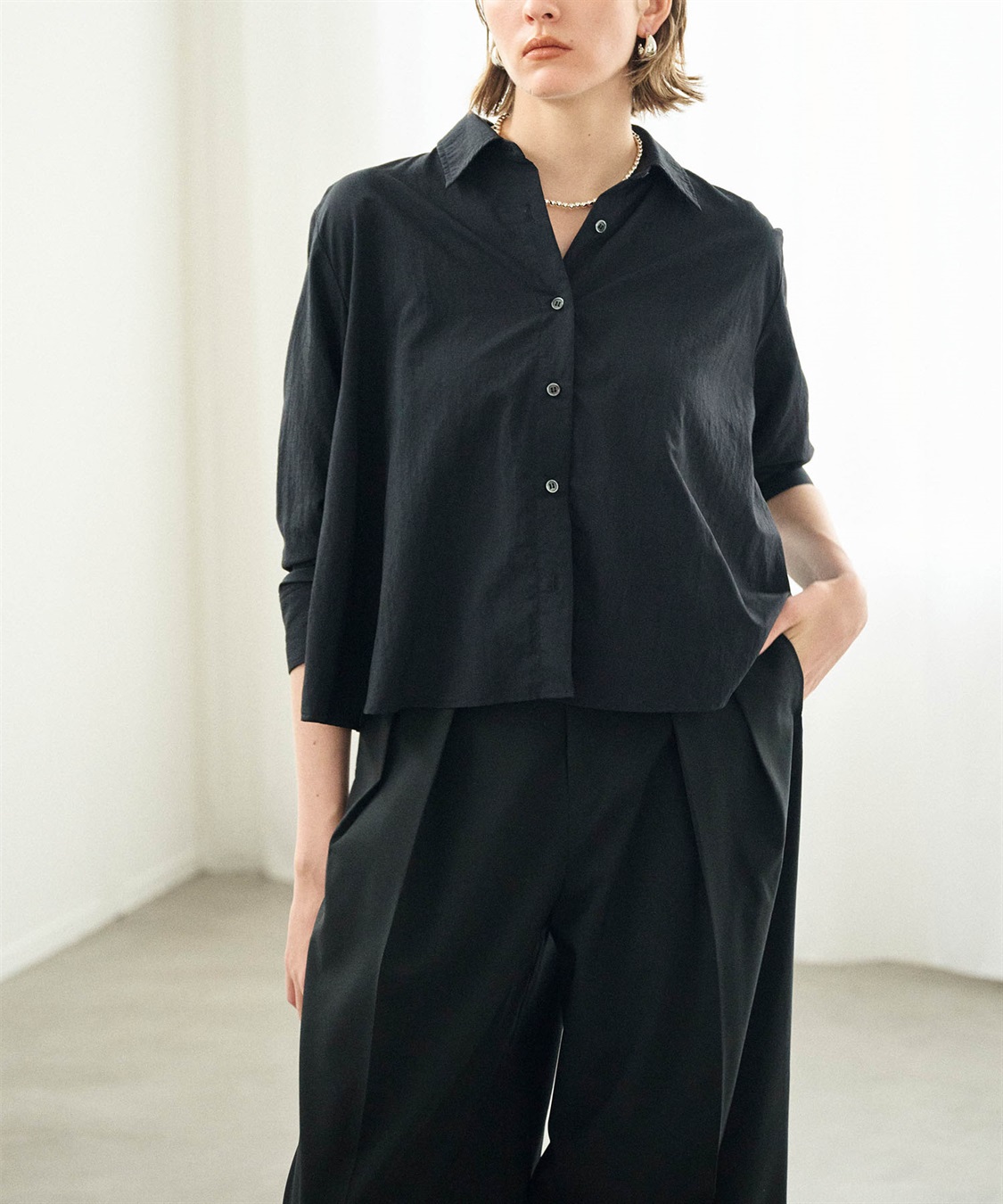 撥水ドロストスリーブシャツ【NYLON WATER PROOF】 N.O.R.C｜クロス