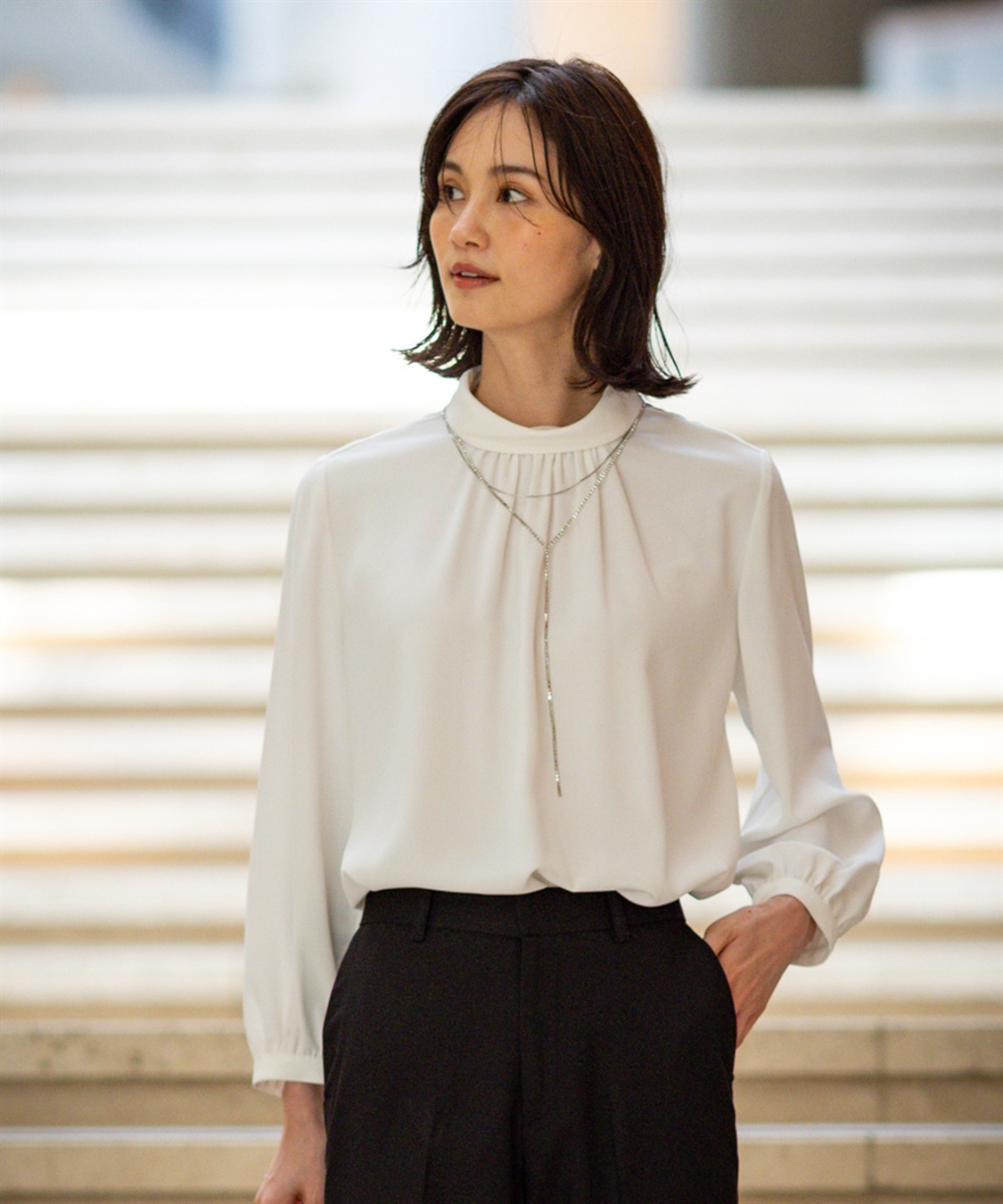 ロールネックブラウス A/C DESIGN BY ALPHA CUBIC｜クロスプラス公式