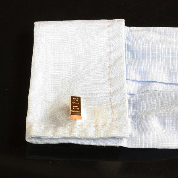 ゴールドインゴットカフスボタン（カフリンクス）