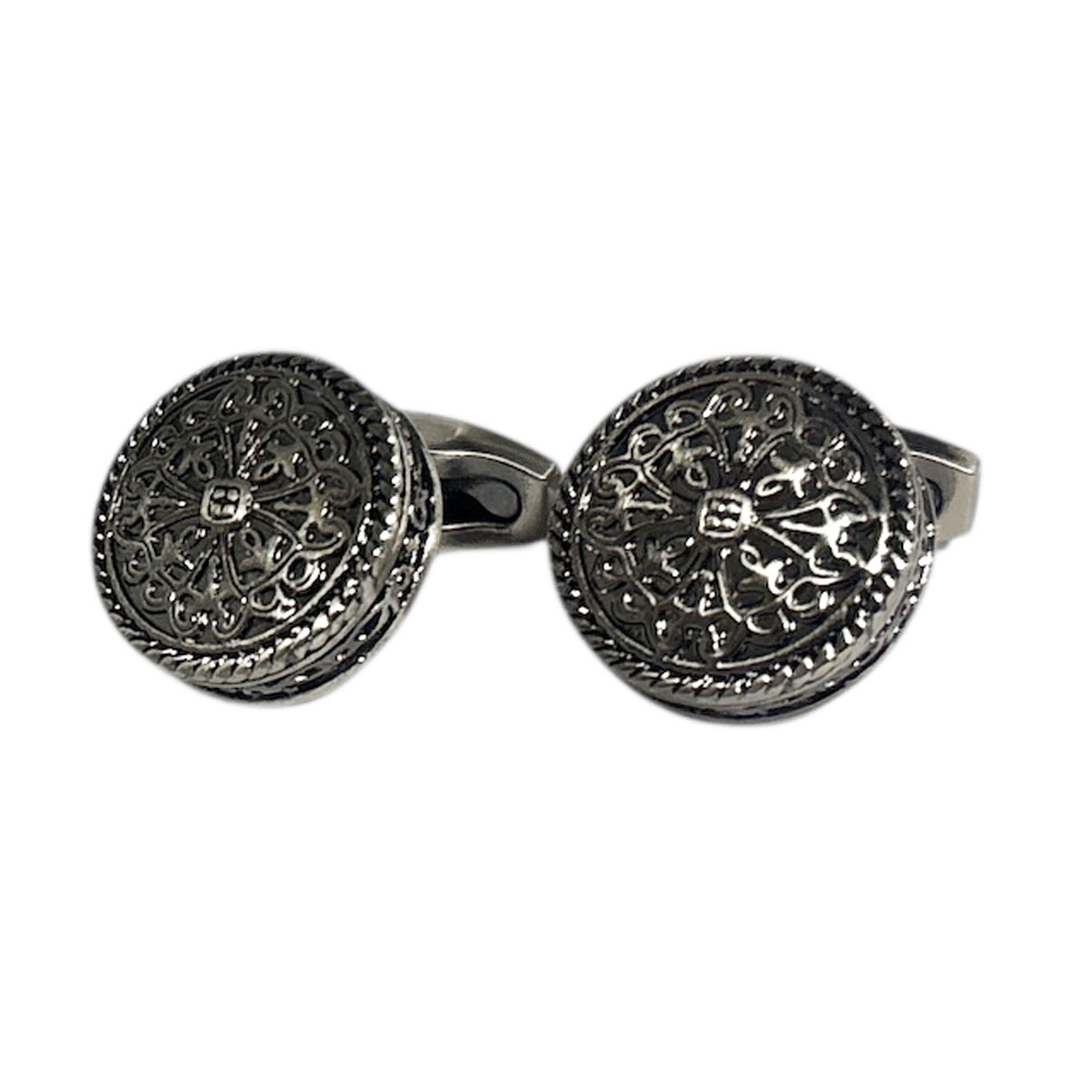 アンティークシルバークロスデザインカフスボタン