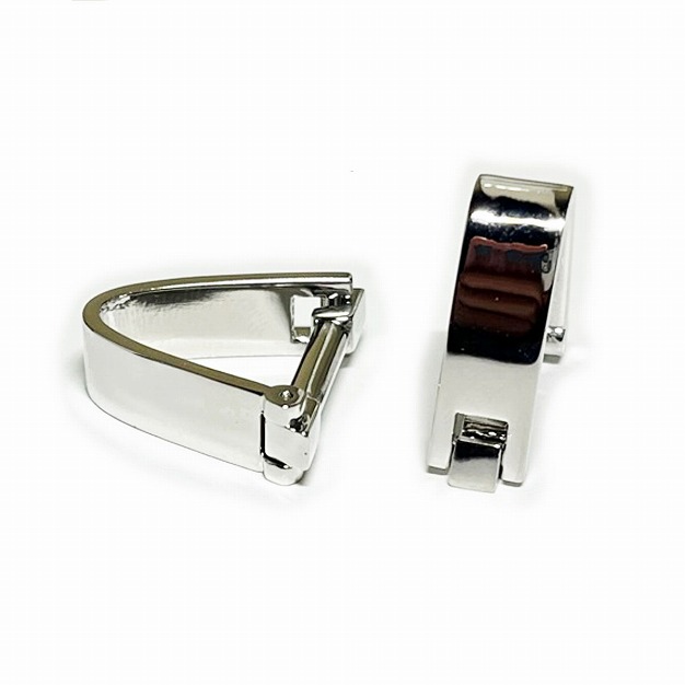 シルバープレーンラップアラウンドカフスボタン（カフリンクス）