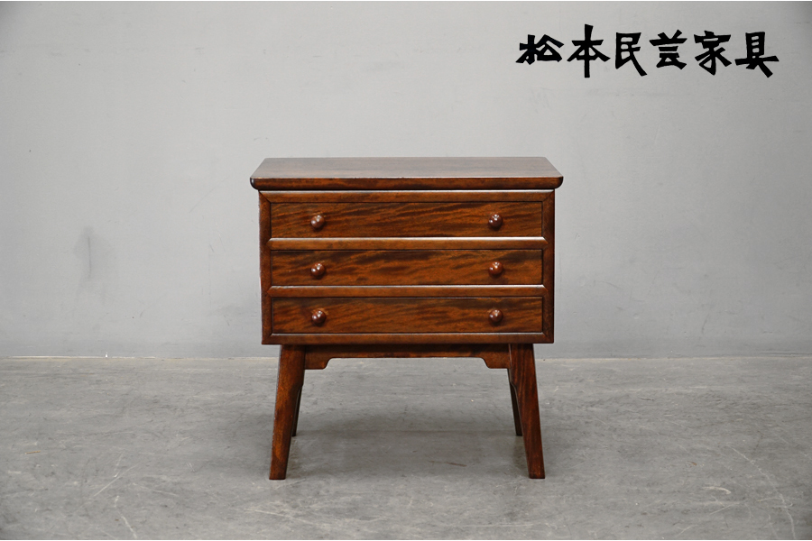 福島民芸 民芸家具 電話台 6段チェスト 福島民芸 民芸家具 電話台 6段