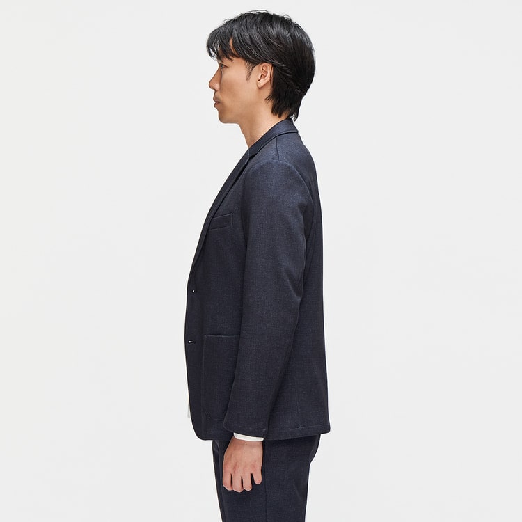 パジャマスーツ】プリントジャージージャケット 紺 セットアップ着用可