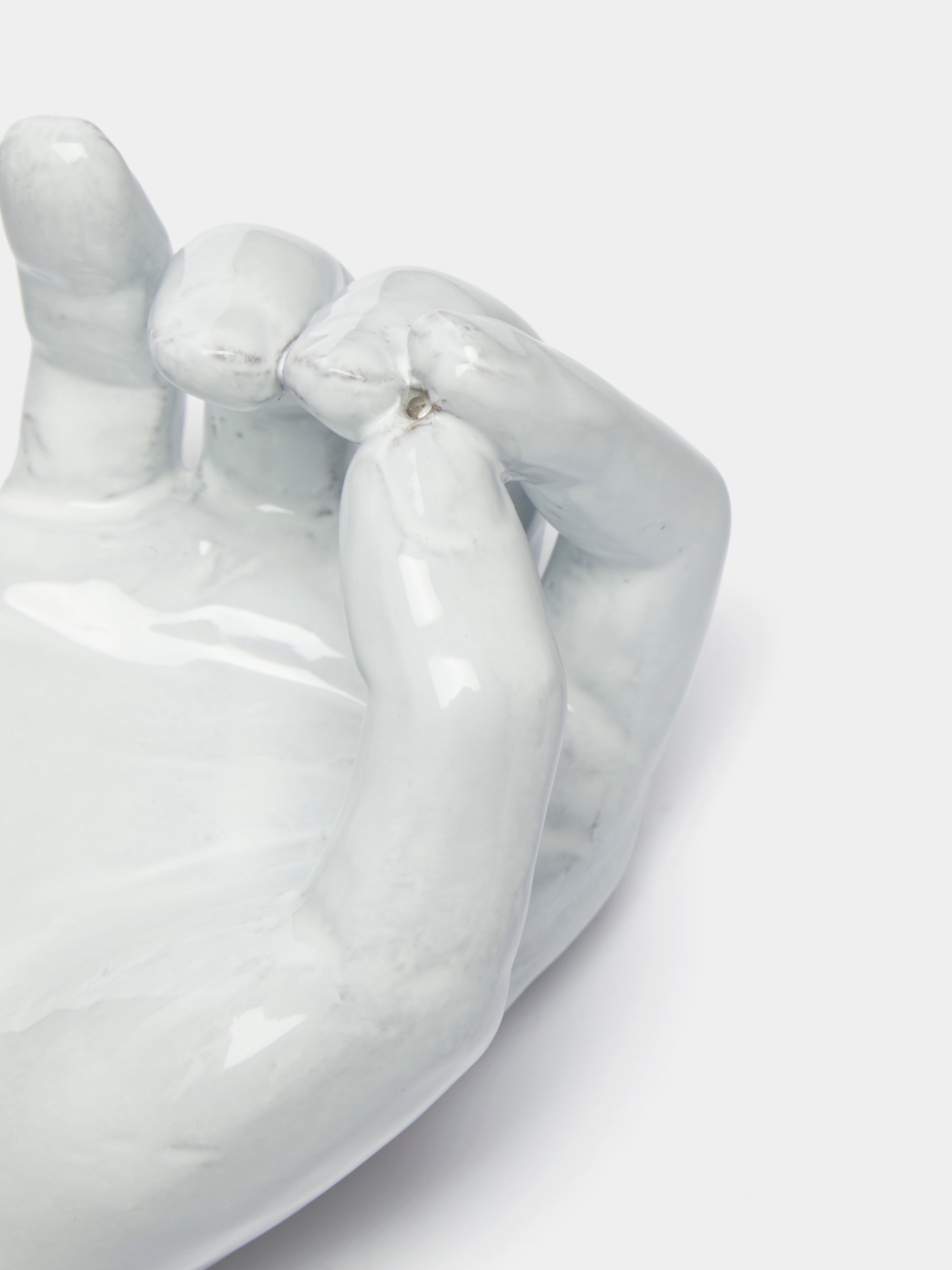 White Serena Hand-Glazed Ceramic Incense Holder by Astier de