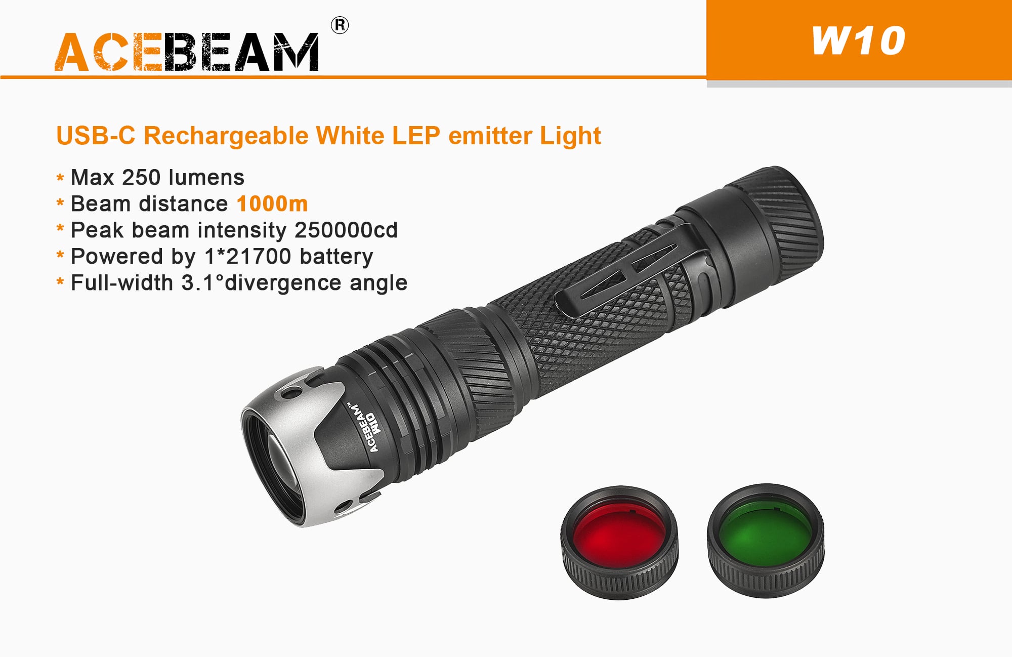 W10 White Laser Flashlight|Acebeam® Official Store |High-Powered