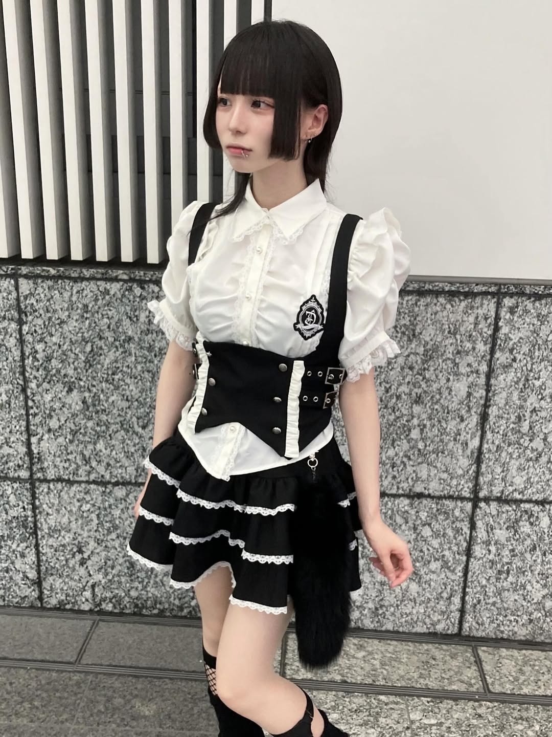 DimMoire【ディムモアール】DimMoire学園ブラウス+ジレset/White×Black