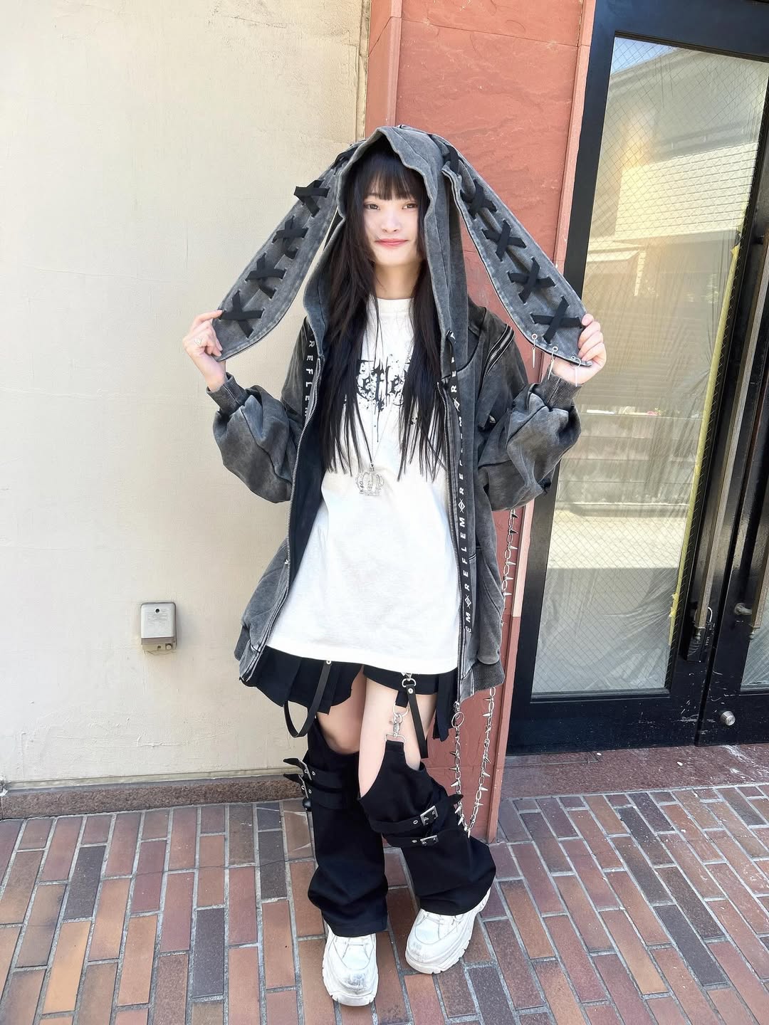 REFLEM【レフレム】レッグカバー付きレイヤードデニムショートパンツ/全2色