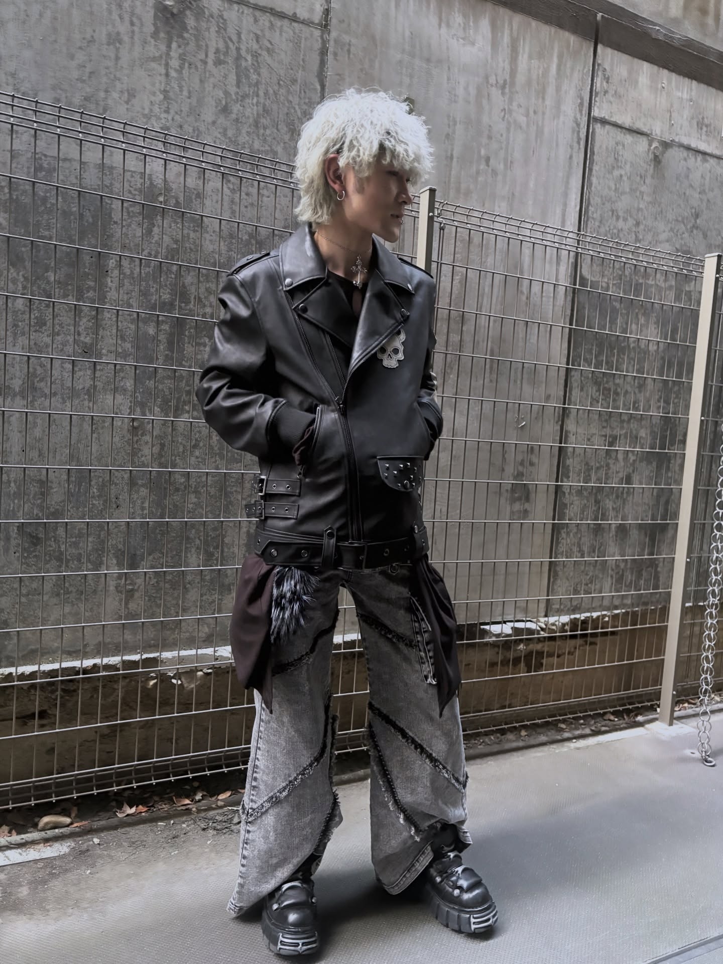 REFLEM【レフレム】ファーポーチベルト付フレアデニム/全2色