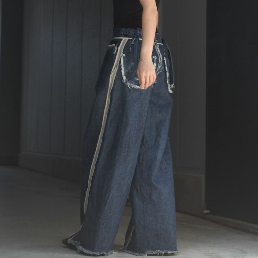 MINUS - 【残りわずか】Slash Seam Inside-Out Twisted Jeans(70's