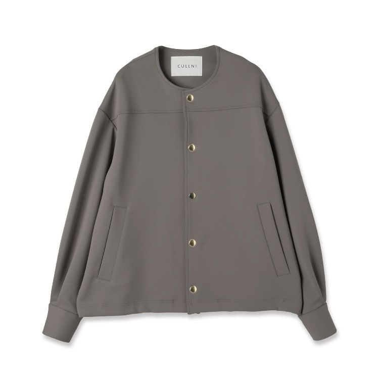 CULLNI - 【残り一点】Double Cloth Collarless Dot Button Jacket