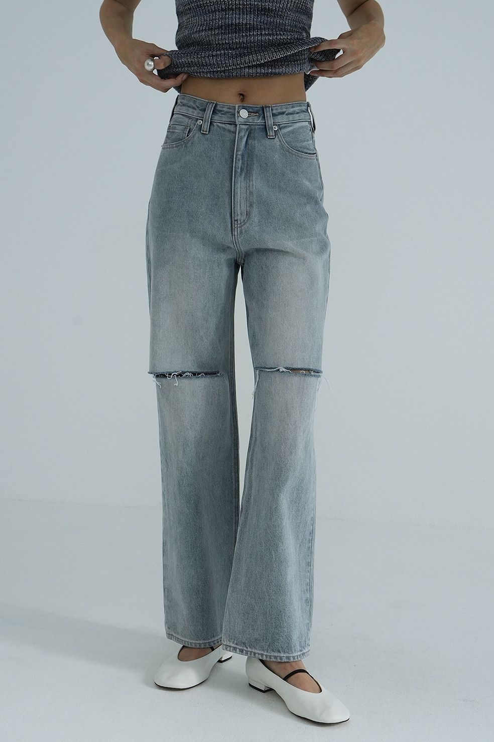 CLANE - SLASH CUT DENIM PANTS INDIGO - スラッシュカット デニム