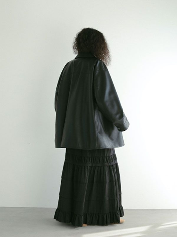 ETRE TOKYO - フェイクレザーオーバーサイズブルゾン - BLACK | ADDICT