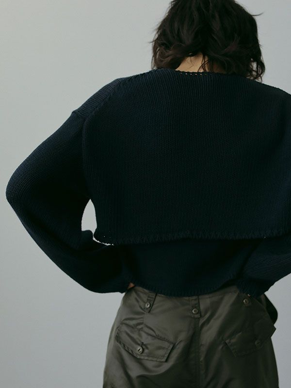 ETRE TOKYO - ツーピースクロップドニット - NAVY | ADDICT WEB SHOP