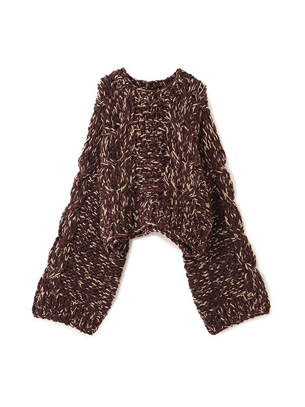 ETRE TOKYO - ハンドニットケーブルプルオーバー - BROWN | ADDICT WEB