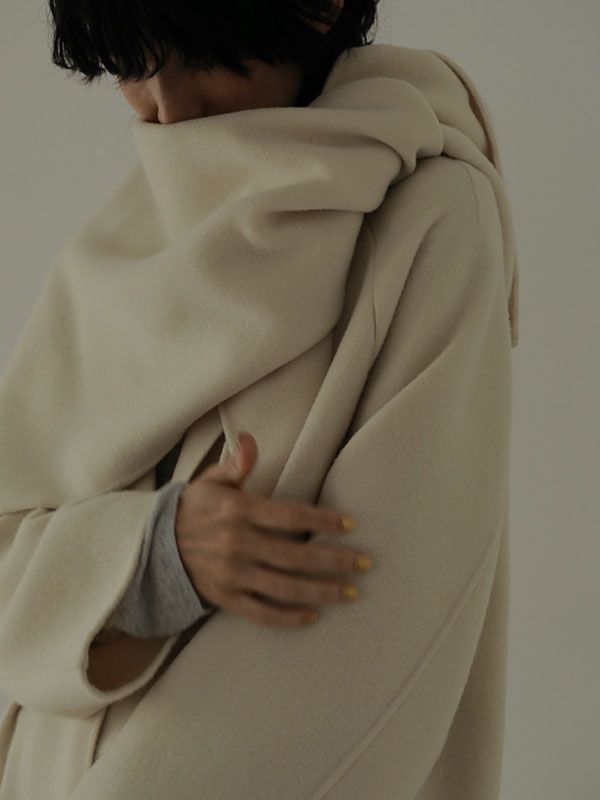 ETRE TOKYO - リバーストールロングコート - IVORY | ADDICT WEB SHOP