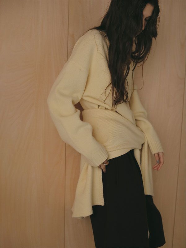 ETRE TOKYO - Vネック2wayニットプルオーバー (YELLOW) | ADDICT WEB SHOP