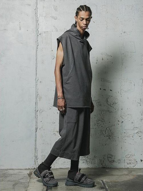 The Viridi-anne - Sweat Wide Cropped Pants（B-Pigment Black