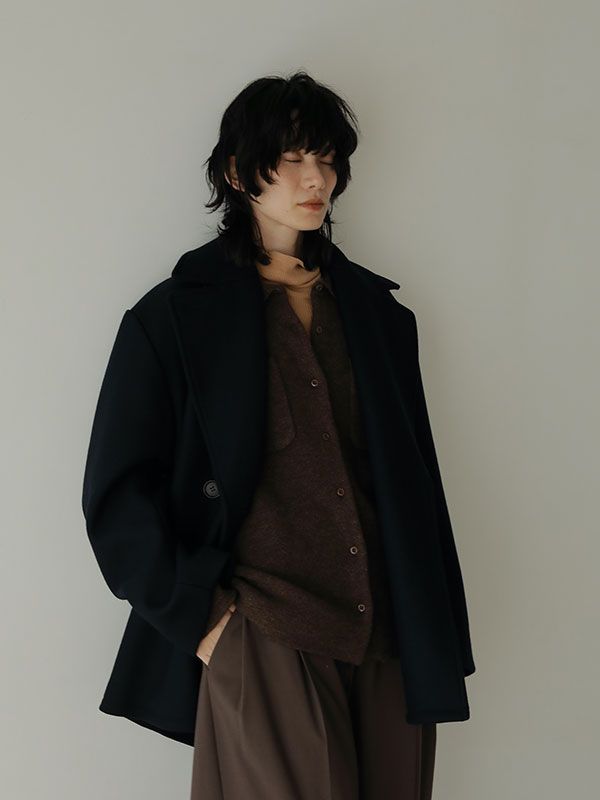 ETRE TOKYO - ダブルブレストコクーンコート - NAVY | ADDICT WEB SHOP