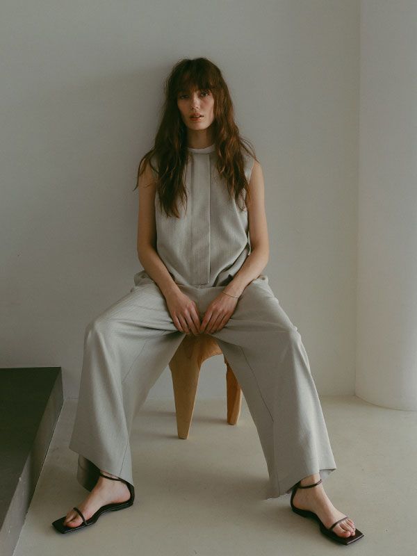 ETRE TOKYO - ノースリーブIラインオールインワン - LIGHT KHAKI