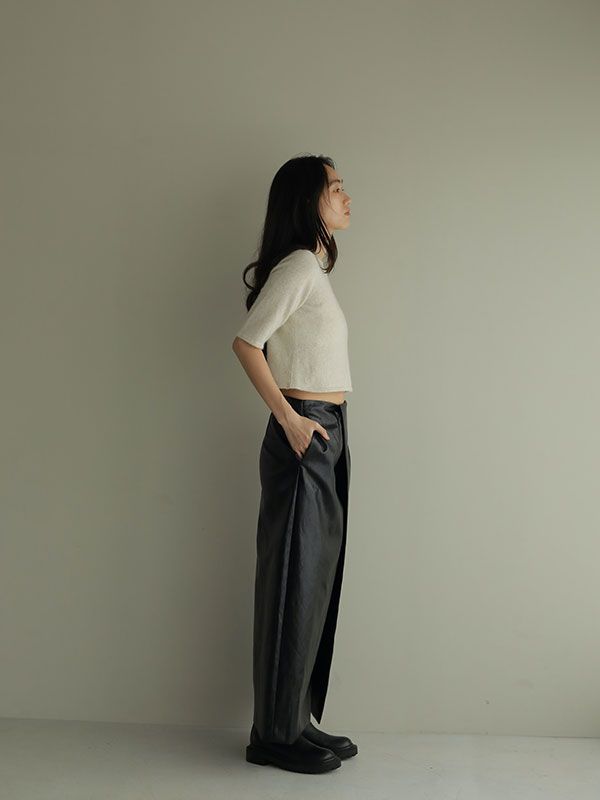 ETRE TOKYO - フェイクレザーラップスカート - BLACK | ADDICT WEB SHOP