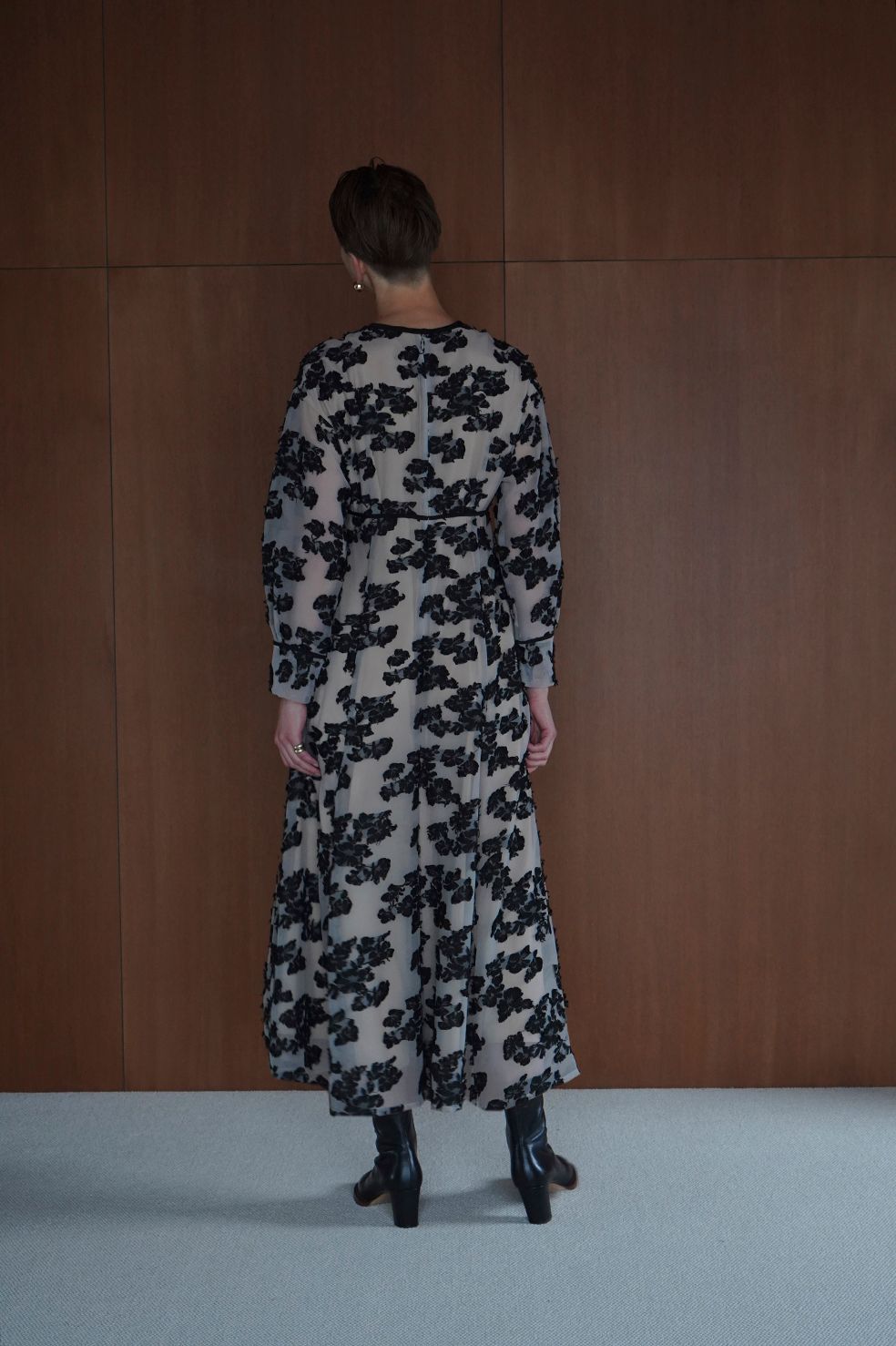 CLANE - FLOW FLOWER JACQUARD ONE PIECE - BLACK | ADDICT WEB SHOP