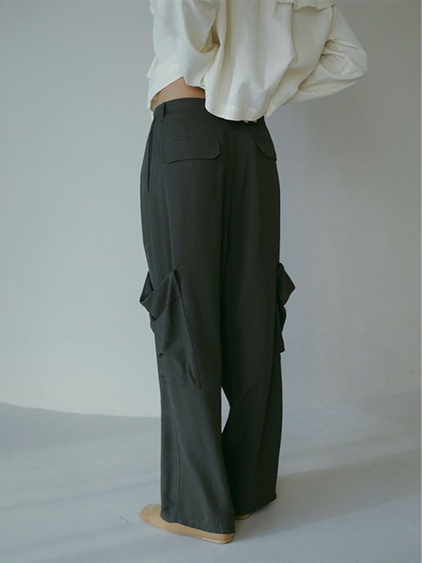 ETRE TOKYO - リラクシーカーゴパンツ - CHARCOAL | ADDICT WEB SHOP