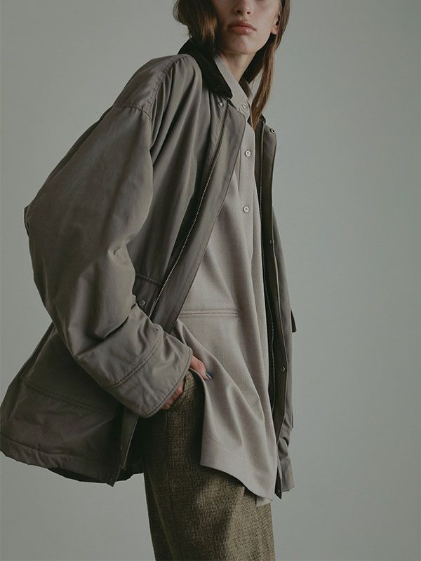 ETRE TOKYO - ハイカウントフラノオーバーサイズシャツ (GREIGE