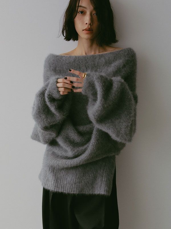 ETRE TOKYO - 2WAYルーズネックニットプルオーバー - GREY | ADDICT