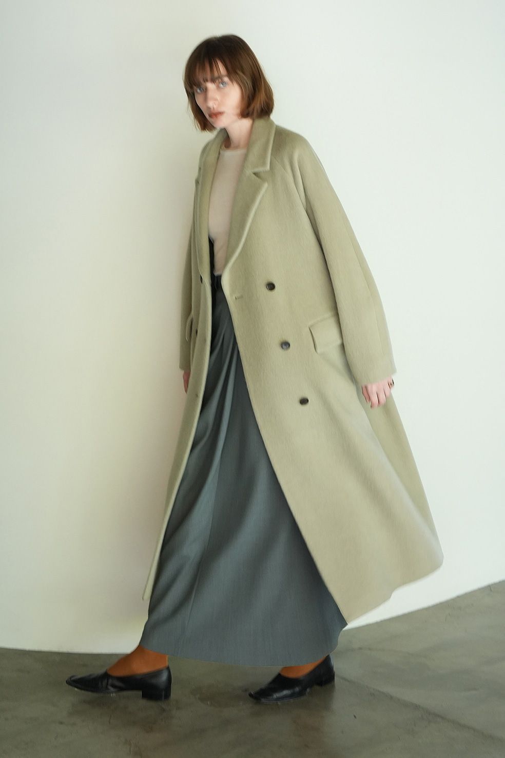 CLANE - ダブルウールロングコート - DOUBLE WOOL LONG COAT - MINT