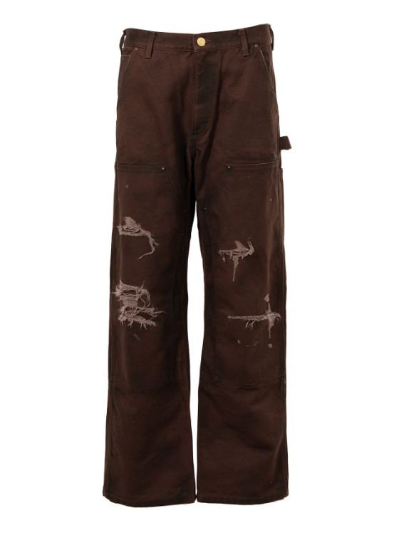 KAMIYA - ボロペインターパンツ - BORO PAINTER PANTS -BROWN | ADDICT