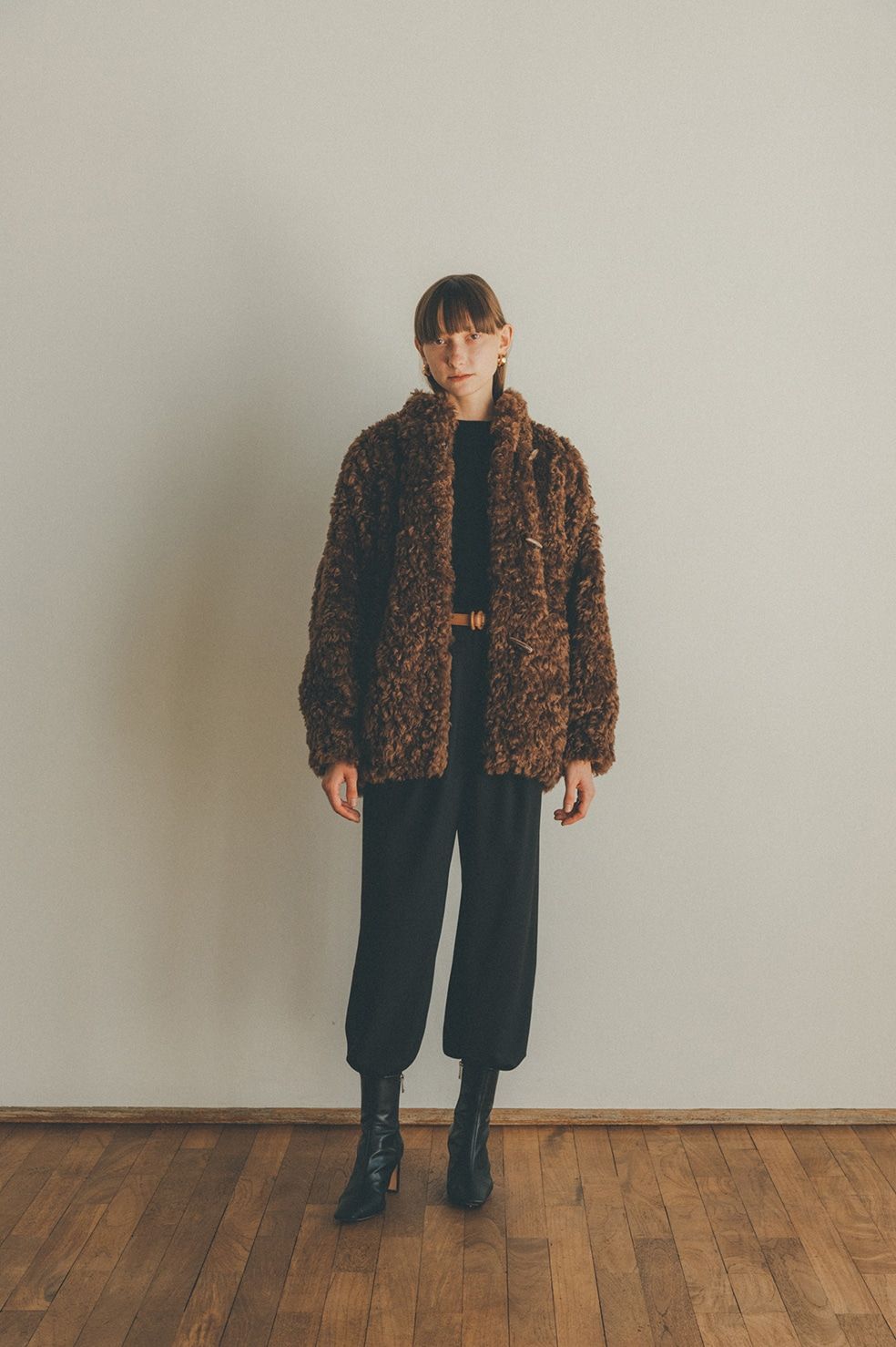 CLANE - カールファーショートコート - CURL FUR SHORT COAT - BROWN