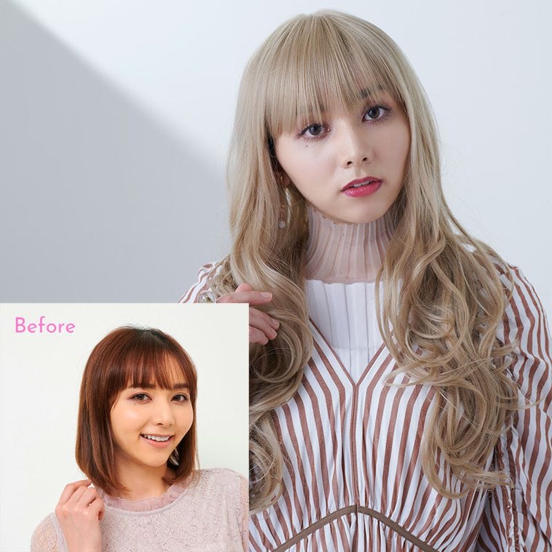 フルウィッグ】 NAVANA ゆるふわロングカール [ブロンドアッシュ